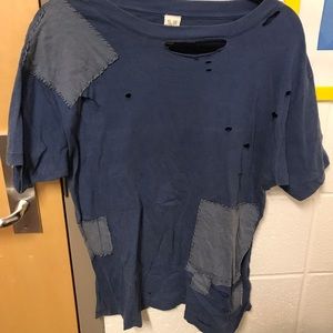 Distressed Patchwork Tee